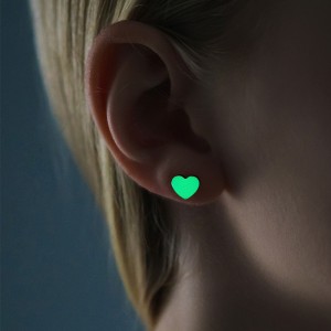 Серьги Laura Palanti "Glowing Heart" светло-зелёные