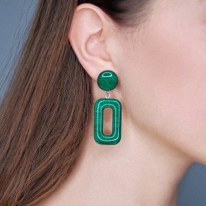 Серьги Laura Palanti "Avangard" зеленые