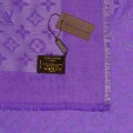 Шаль Louis Vuitton "Monogram Lurex" фиолетовая с серебряной нитью