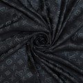 Кашемировая шаль Louis Vuitton "More Monogram" чёрная с серебряной нитью