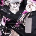 Шёлковый платок Alexander McQueen "Blossom skull" чёрный