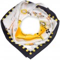 Шёлковый шейный платок Laura Palanti "Любимые штучки" желтый/черный