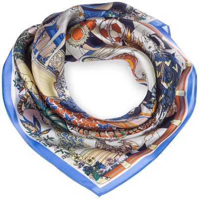 Шёлковый шейный платок Laura Palanti "Зоомир" синий