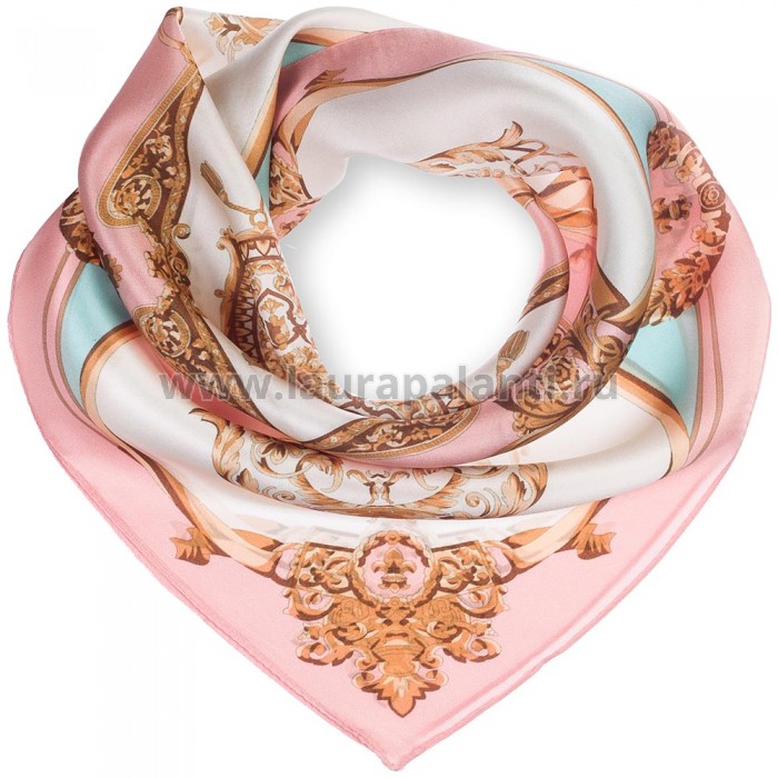 Шёлковый шейный платок Laura Palanti "Флоренза" пепельно-розовый