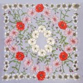 Шёлковый платок Laura Palanti "Цветочная поляна" серый