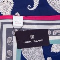 Шёлковый платок Laura Palanti "Персидский кипарис" тёмно-синий
