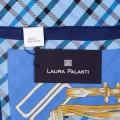 Шёлковый платок Laura Palanti "Стильная клетка" синий, голубой