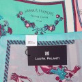 Шёлковый платок Laura Palanti "Французская упряжка" мятный, серый, розовый