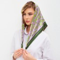 Шейный платок Laura Palanti "Петуния" зеленый, сиреневый