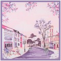 Шейный платок Laura Palanti "На улицах Парижа" сиренево-розовый