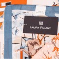 Шейный платок Laura Palanti "На улицах Парижа" бирюзово-персиковый