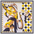 Шейный платок Laura Palanti "Зазеркалье" жёлтый, темно-синий