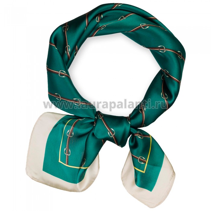 Шейный платок Laura Palanti "Пряжки" зеленый, телесный