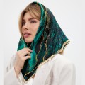 Шелковый платок Laura Palanti "Малахитовый" изумрудного цвета, 68х68 см
