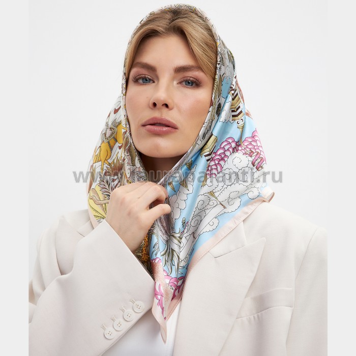 Шелковый платок Laura Palanti "Джайпур" мультиколор, 68х68 см