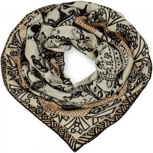 Кашемировый платок Hermès "Zenobie, Reine de Palmyre" бежевый, автор Annie Faivre