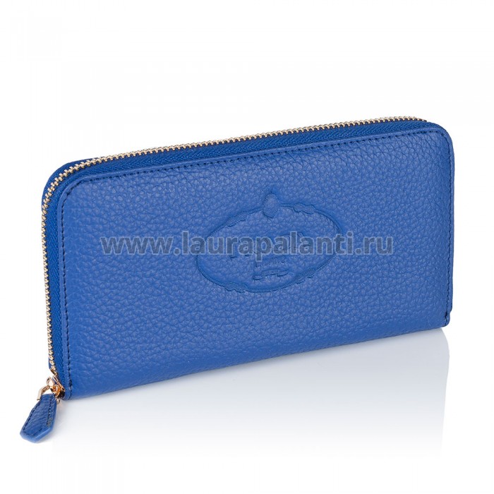 Кошелек женский Prada "Calf Logo Emboss Wallet", синий